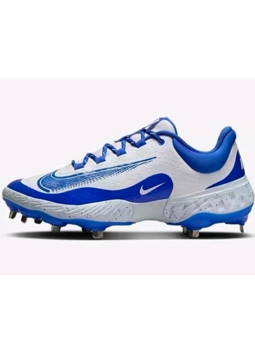 Nike Mens Baseball Cleats Size 13.5 Metal Cleats Spikes Blue White New